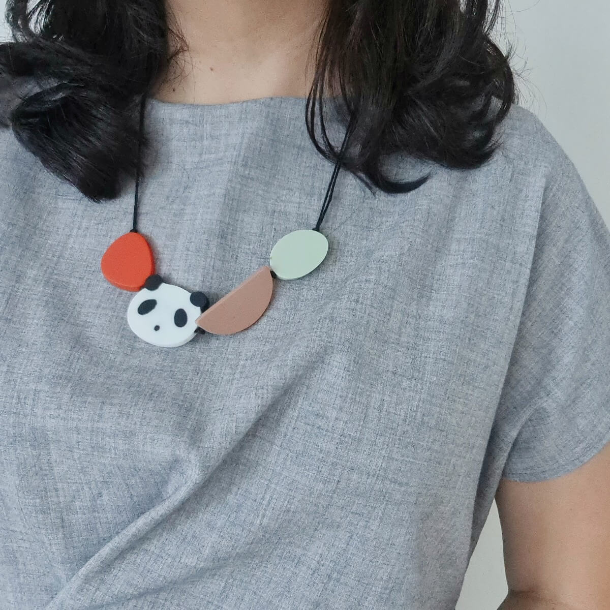 Panda Geometric Spring Necklace
