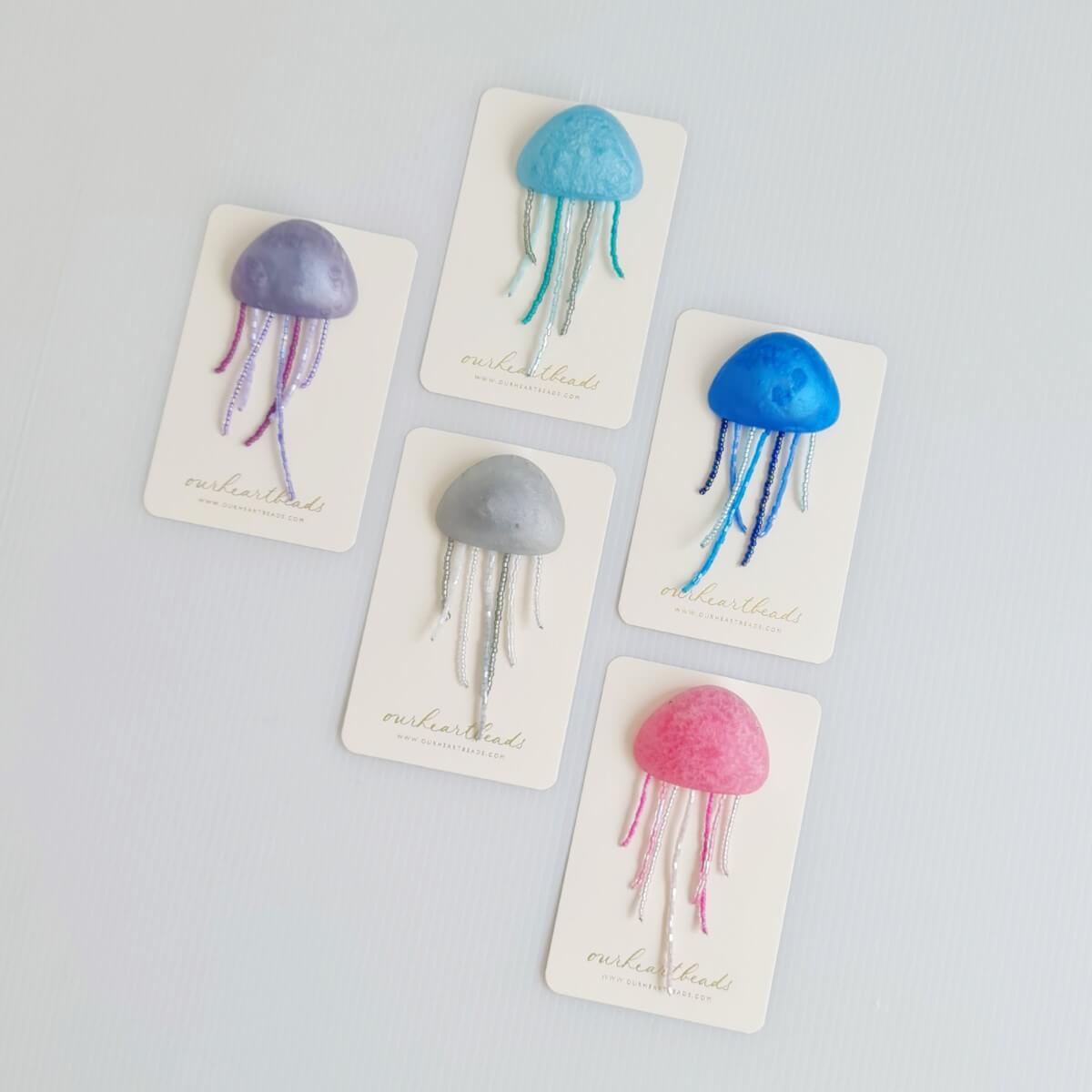 Jellyfish Aqua Brooch