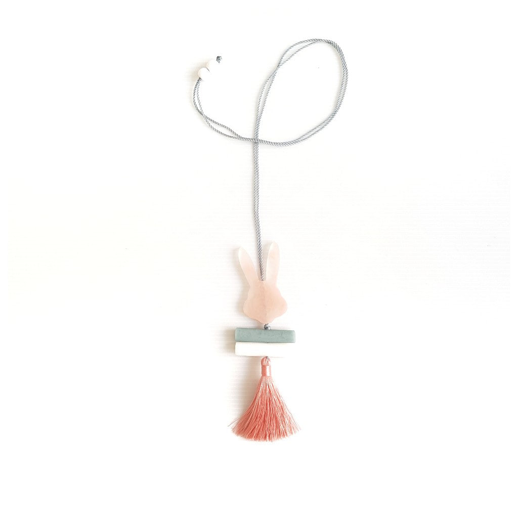 Rabbit Pink Tassel Necklace