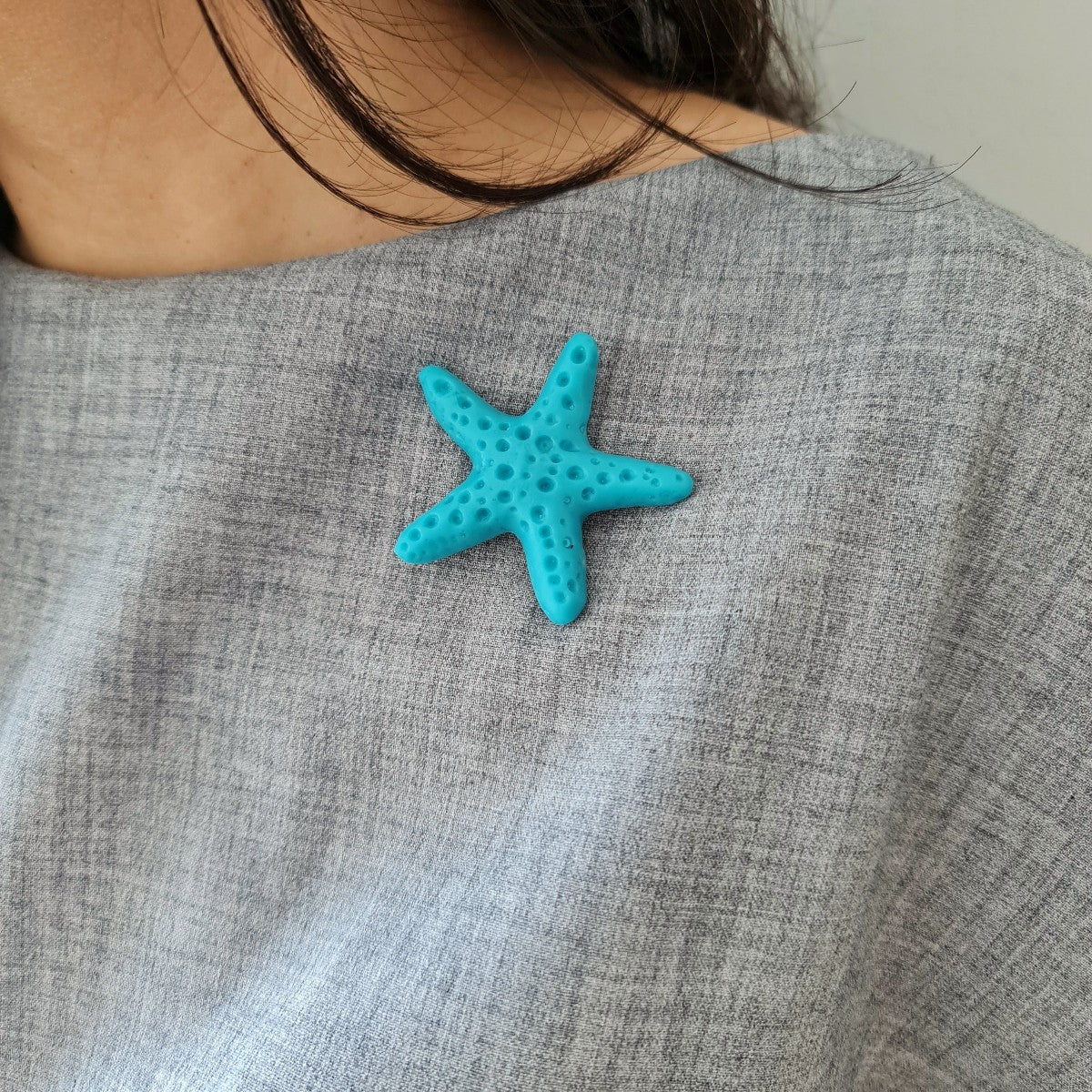 Starfish Tuquoise Brooch