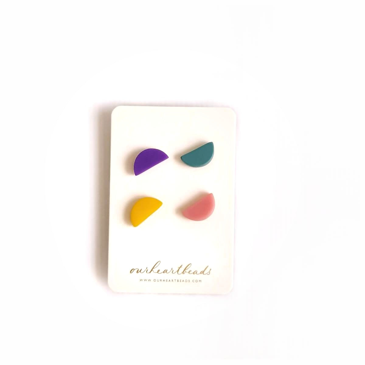 Halv Studs Pastel Multicolour Earrings