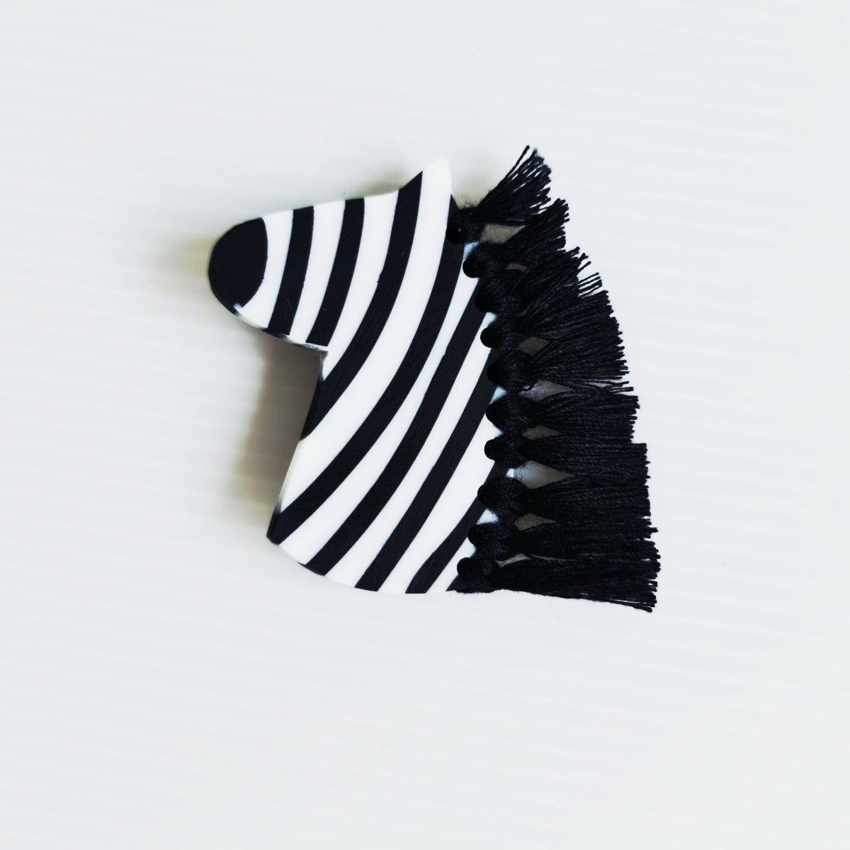 Zebra Black and White Brooch