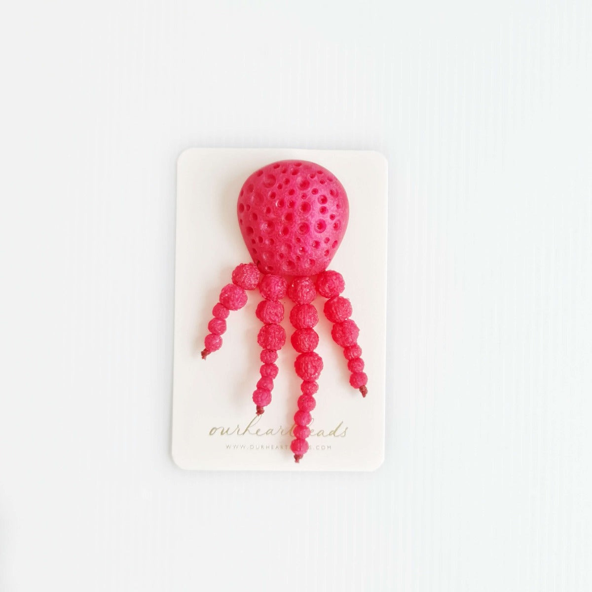 Octopus Red Brooch