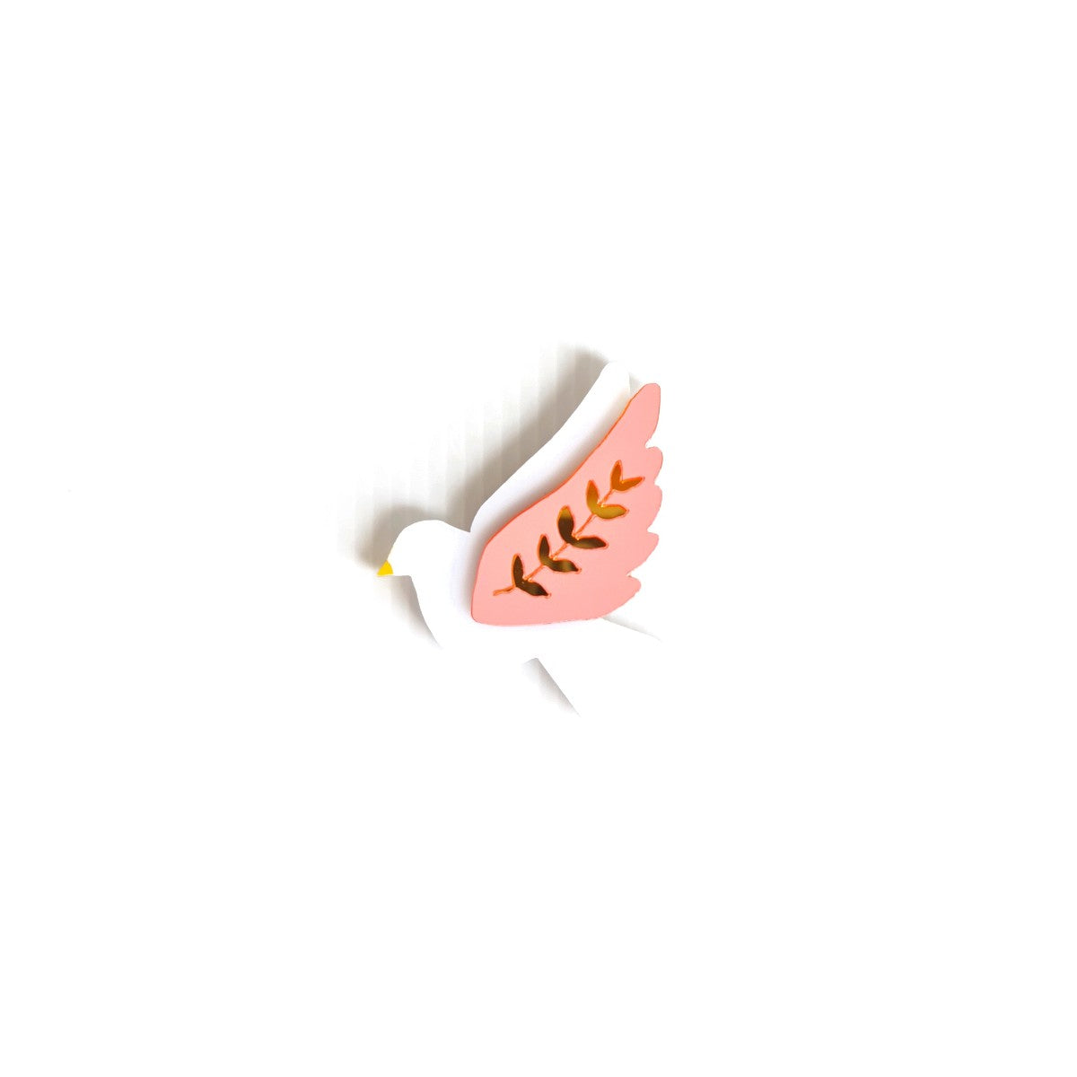Dove White Pink Brooch
