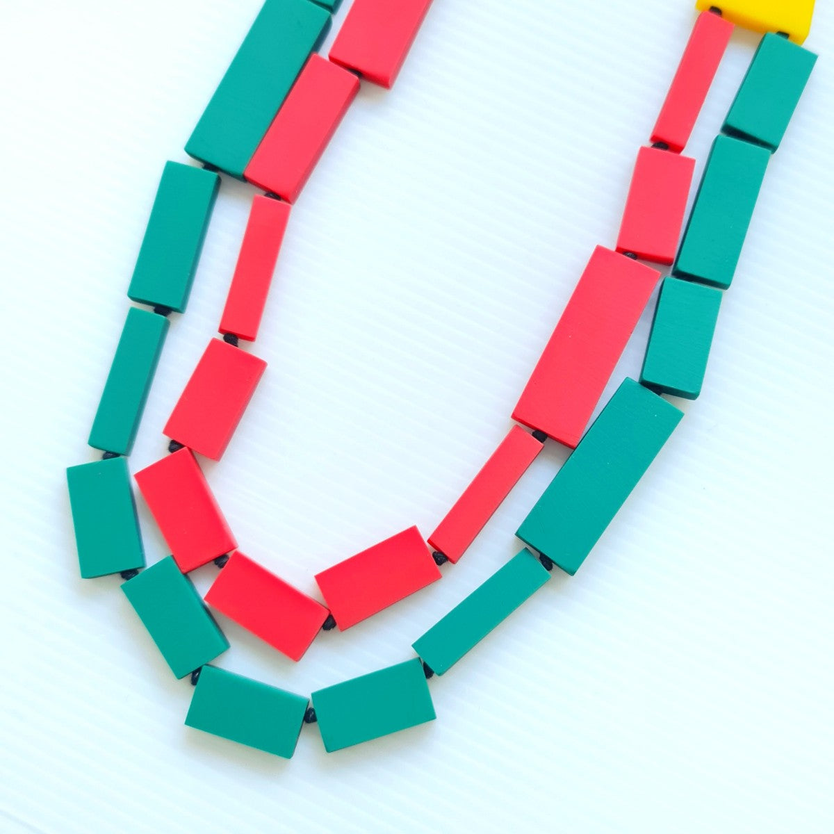 Deeva Double Layer Red Green Necklace