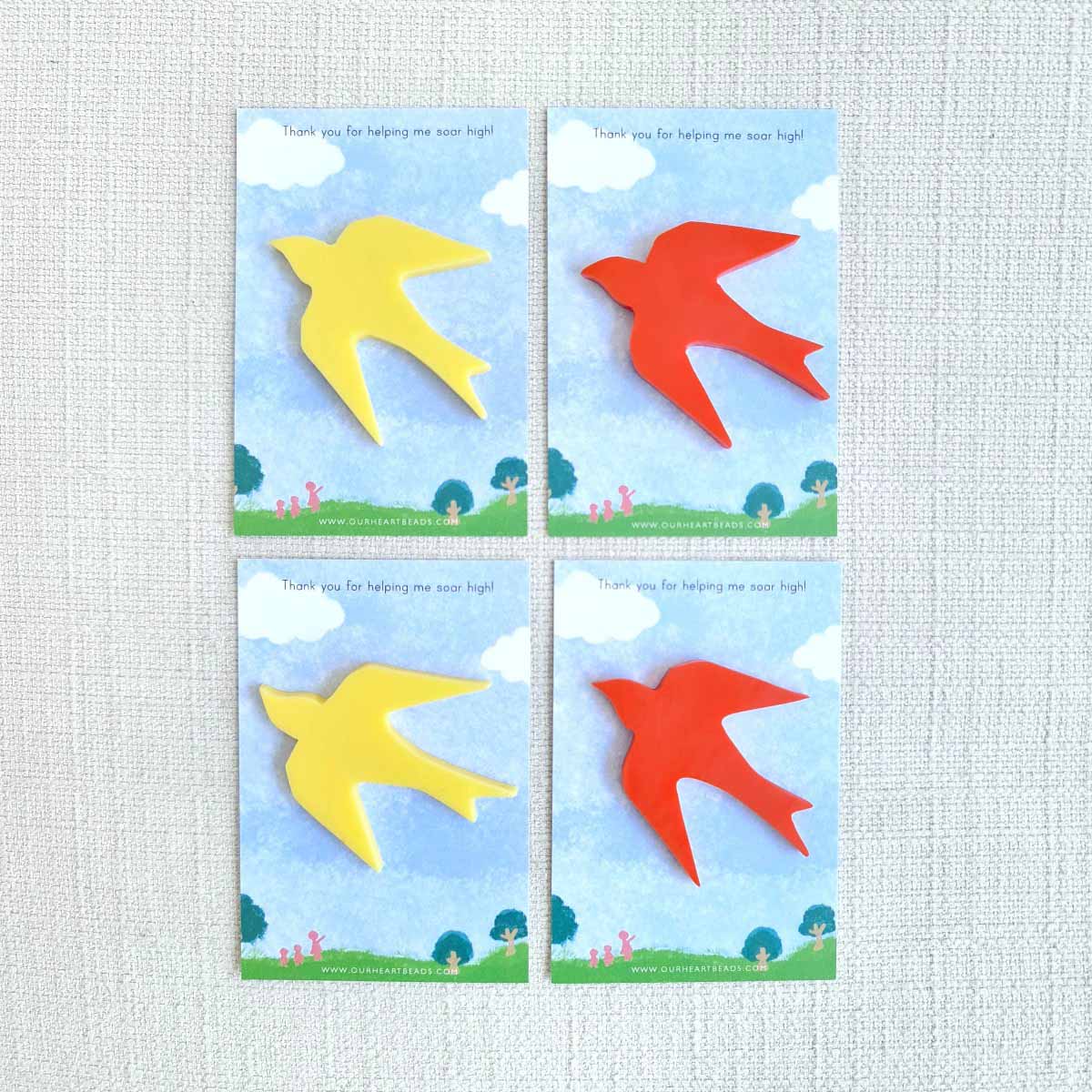 Bundle of 4- Swallow brooches (PIN)